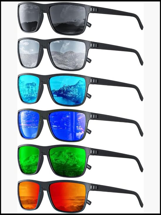 Polarized Square Sunglasses UV Protection Fishing Lightweight Plastic main image 4